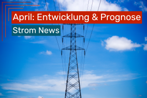 Bild zeigt einen Strommast vor blauem Himmel mit Wolken.