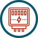 Icon mit einem Stromzähler